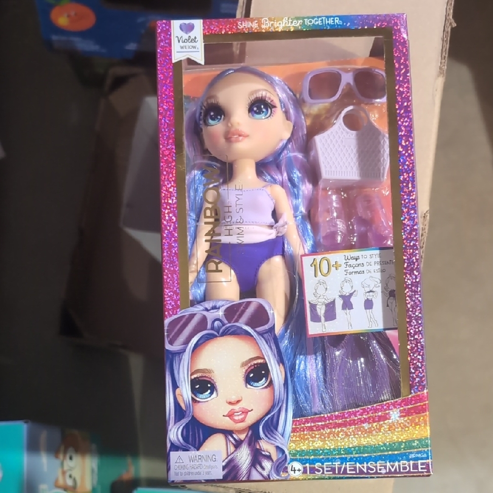 Rainbow Violet Fashion Doll with Purple Hair